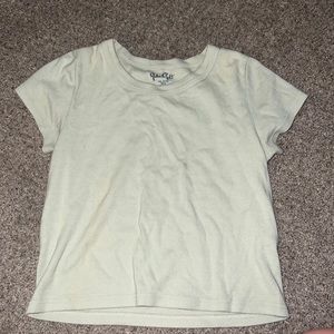 Mint green 100% cotton cropped T shirt